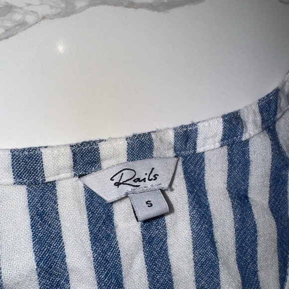 Rails Tara Dress in Echo Blue Striped Rayon Linen - Picture 4 of 5